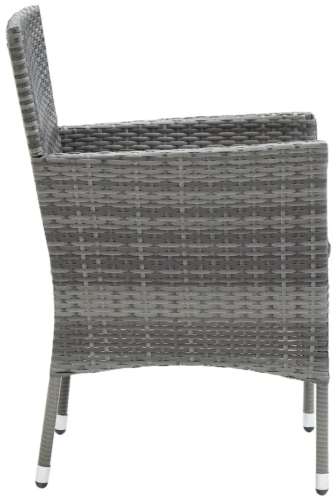 Cadeiras de jantar para jardim 4 pcs vime PE cinzento