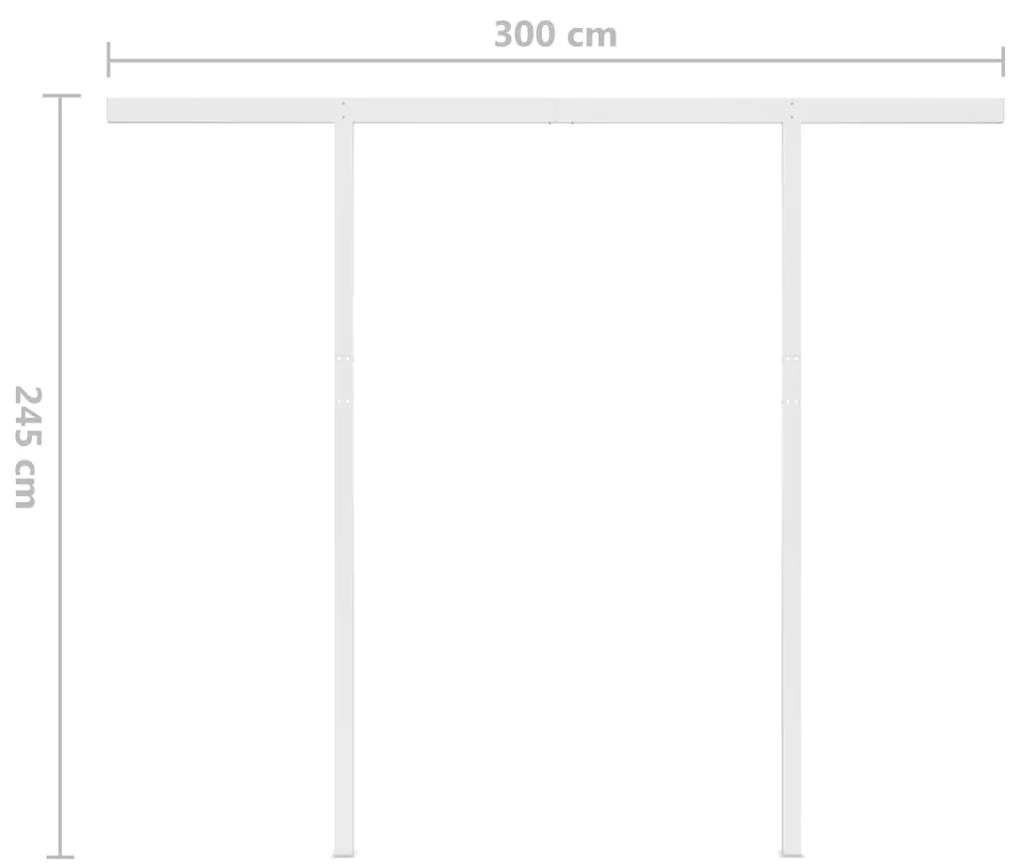 Toldo retrátil manual com LED 3,5x2,5 m laranja e castanho