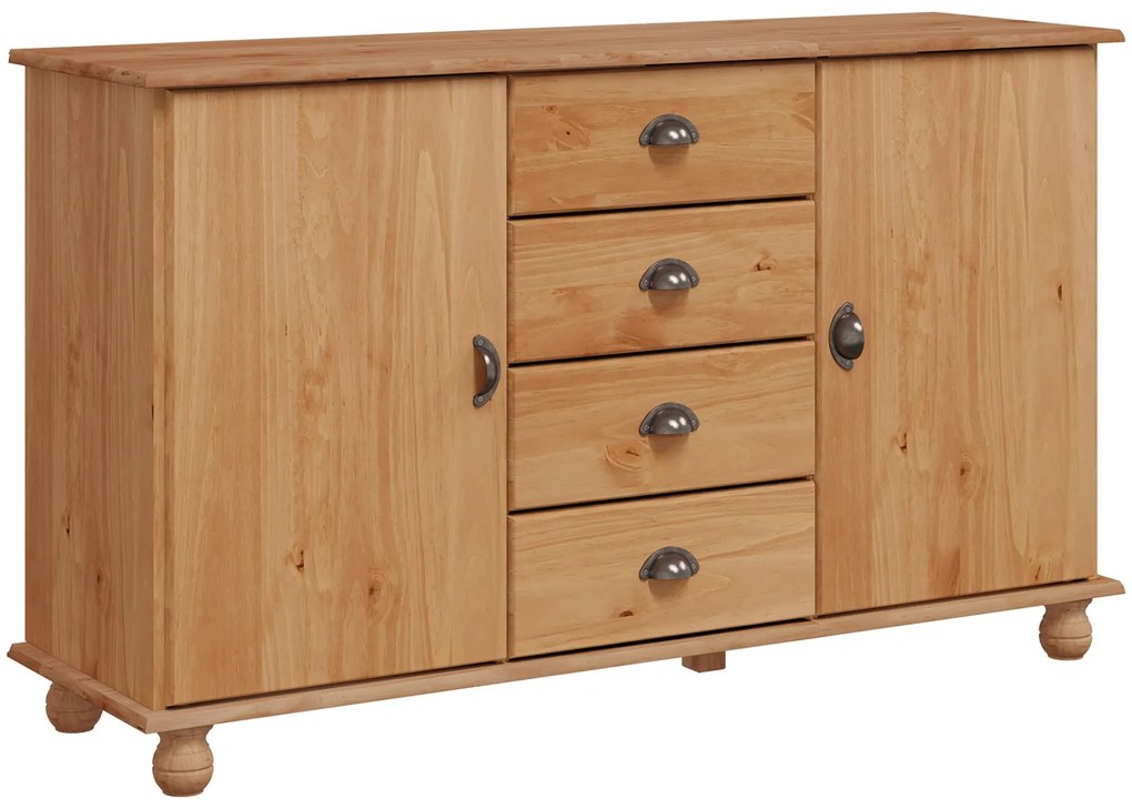 Sideboard 'ASKIM'133,5x40x79 cm Madeira de Pinheiro Sólido