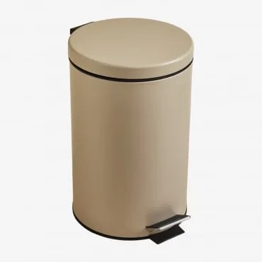 Lixeira Eiden Com Tampa E Pedal Tapioca Bege & 12 L - Sklum