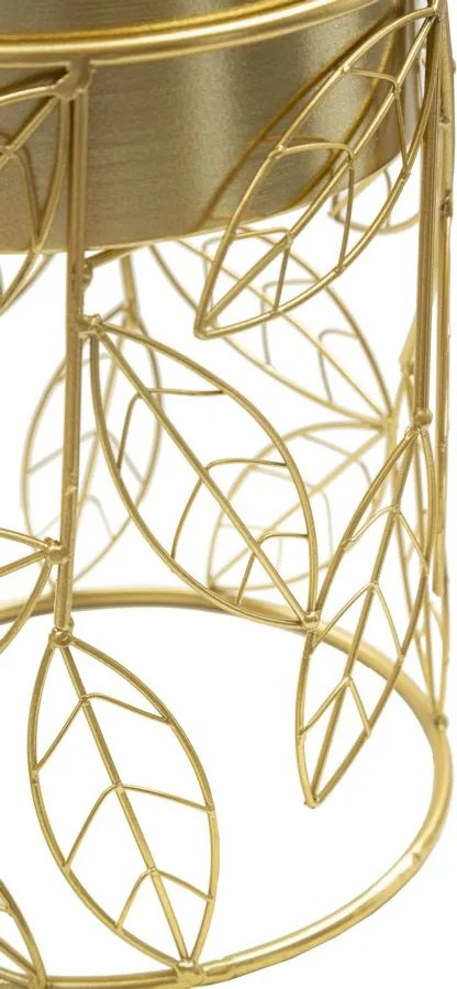 CONJUNTO DE 2 SUPORTES VASOS DOURADO Ø 23X43-20X36 CM (PLANTAS NÃO INCLUIDAS)