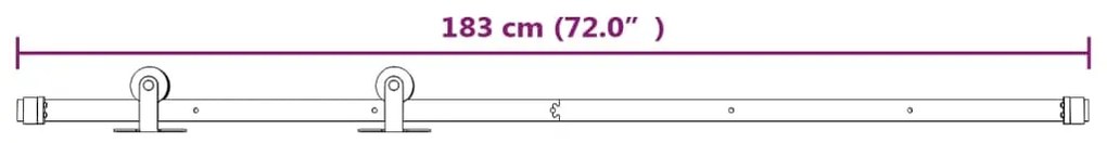 Kit de ferragens para porta deslizante 183 cm aço branco