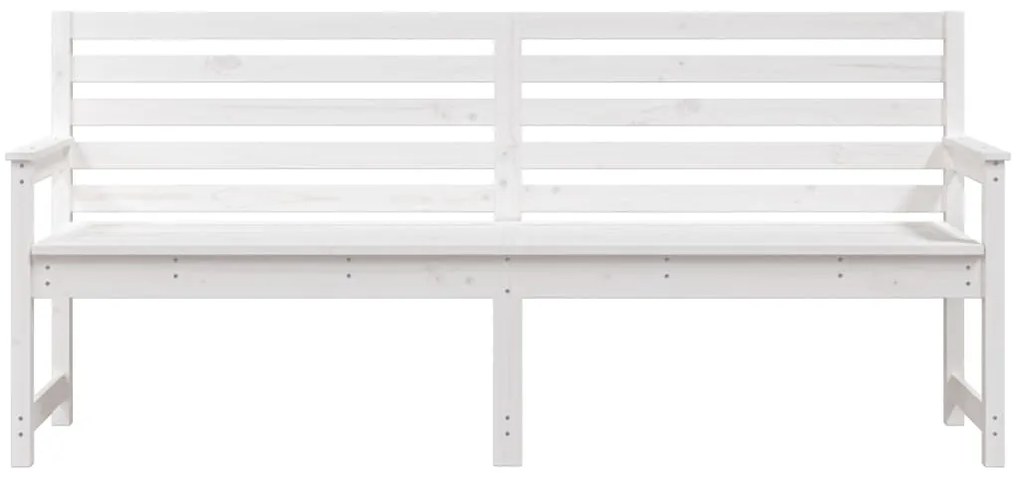 Banco de jardim 203,5x48x91,5 cm madeira de pinho maciça branco