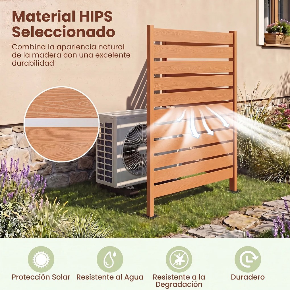 1x Painel de Privacidade para Jardim, 93 x 63,5 x 154,5 cm, Instalação Flexível, Castanho