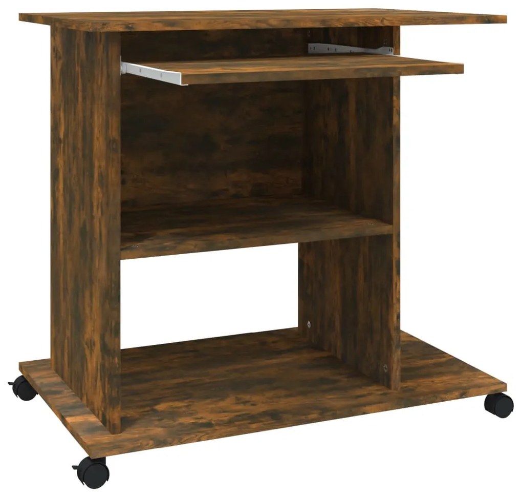 Mesa de computador 80x50x75cm derivados madeira carvalho fumado