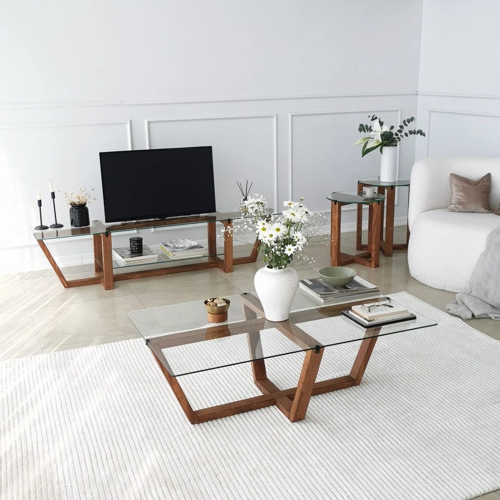 Mesa de Centro Amalfi – Nogueira – 105 x 35 x 65 cm