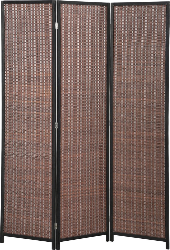 HOMCOM Biombo em madeira divisor de ambientes divisória de separação dobrável 3 painéis 135 x 180 cm marrom | Aosom Portugal