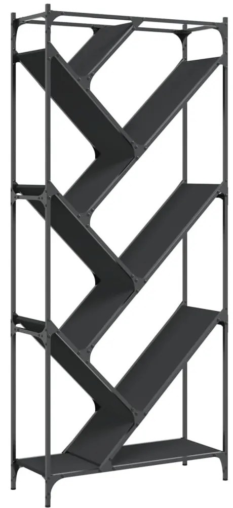 Estante 79x30x180 cm derivados de madeira e metal preto