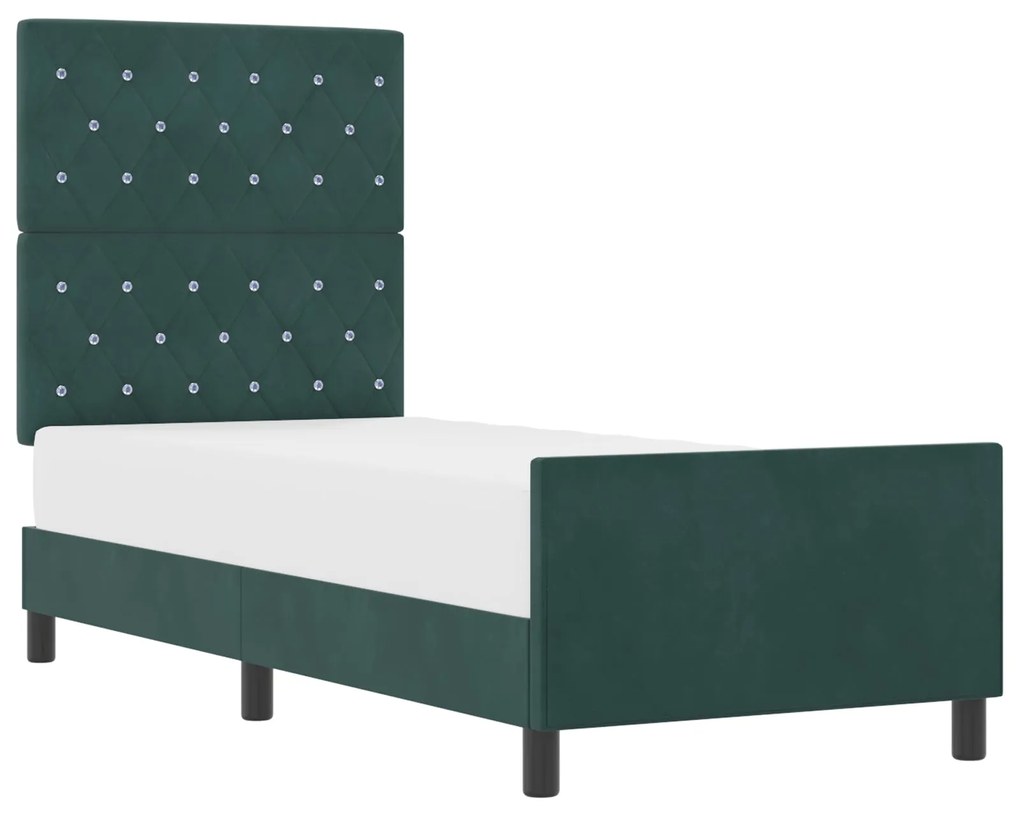 Estrutura de Cama vidaXL Verde Escuro 80x200 cm Veludo