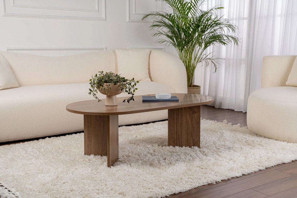 Mesa de Centro "Sable" – Nogueira, 105x65x40 cm, Design Acolhedor