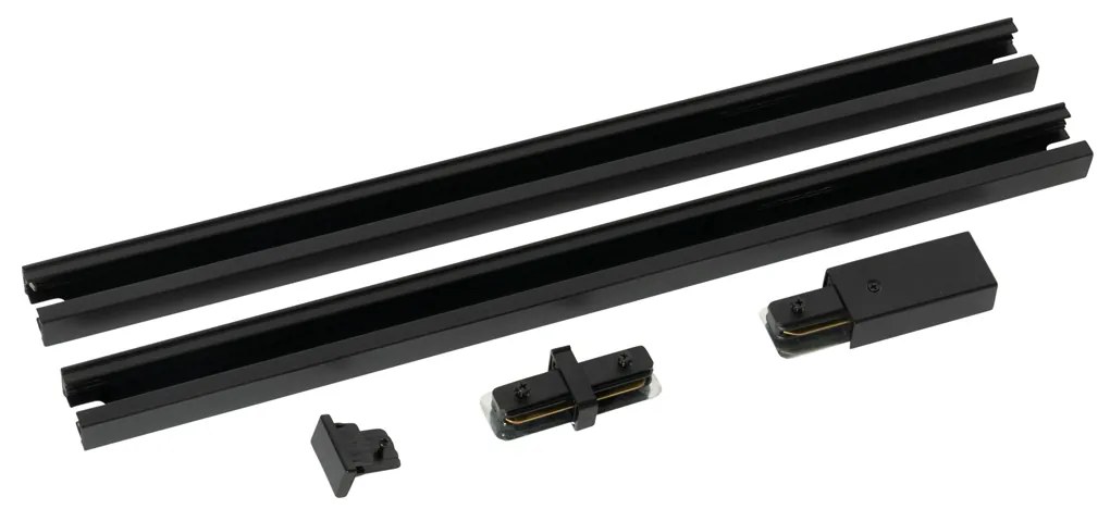 Sistema de iluminação de calhas moderno monofásico preto 50cm conjunto de 2 - Iconic