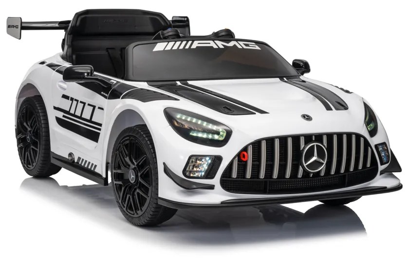 Carro elétrico para crianças Mercedes-Benz GT AMG , 12V pneus de borracha EVA, banco em pele artificial Branco