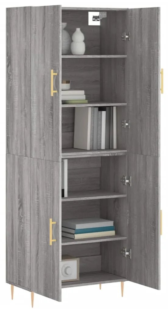 Armário alto 69,5x34x180 cm derivados de madeira sonoma cinza