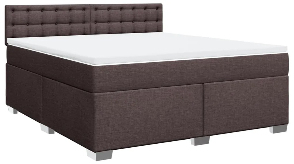 Cama com molas/colchão 180x200 cm tecido castanho-escuro