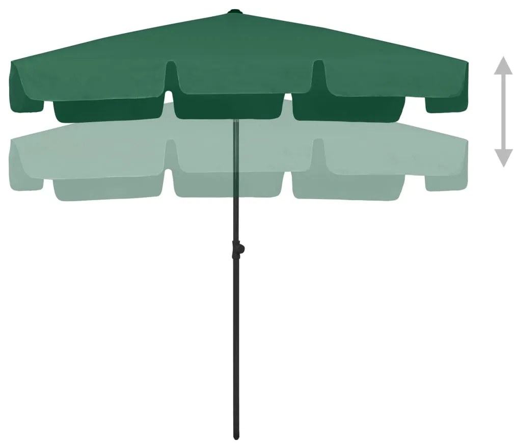 Guarda-sol de praia 200x125 cm verde