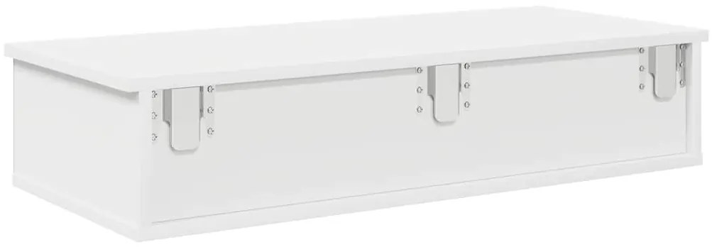 Prateleira parede c/ gavetas 80x34x17 cm deriv. madeira branco
