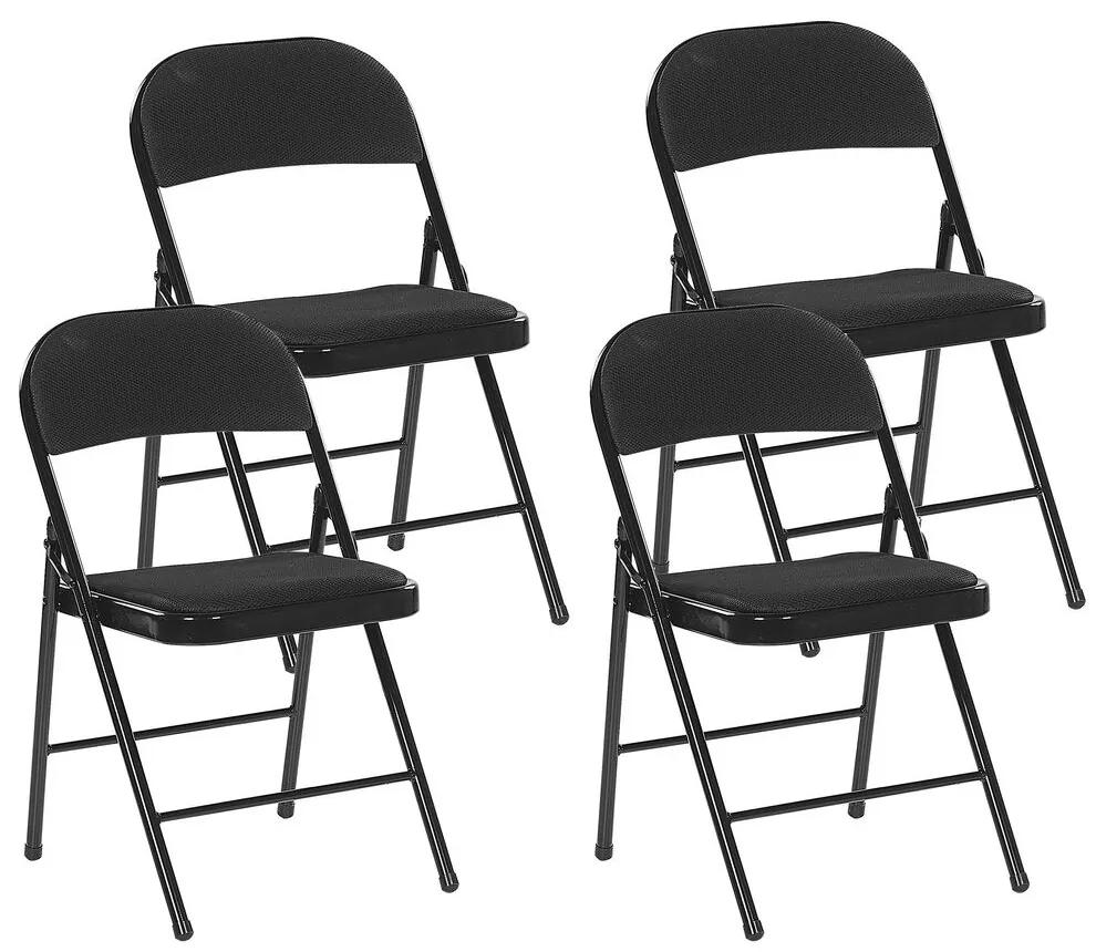 Conjunto de 4 cadeiras de jantar em metal preto SPARKS Beliani