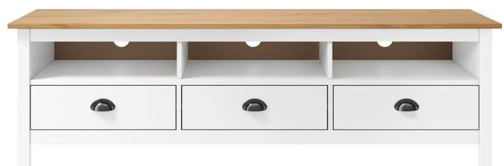 Móvel de TV Hill 158x40x47 cm pinho maciço branco