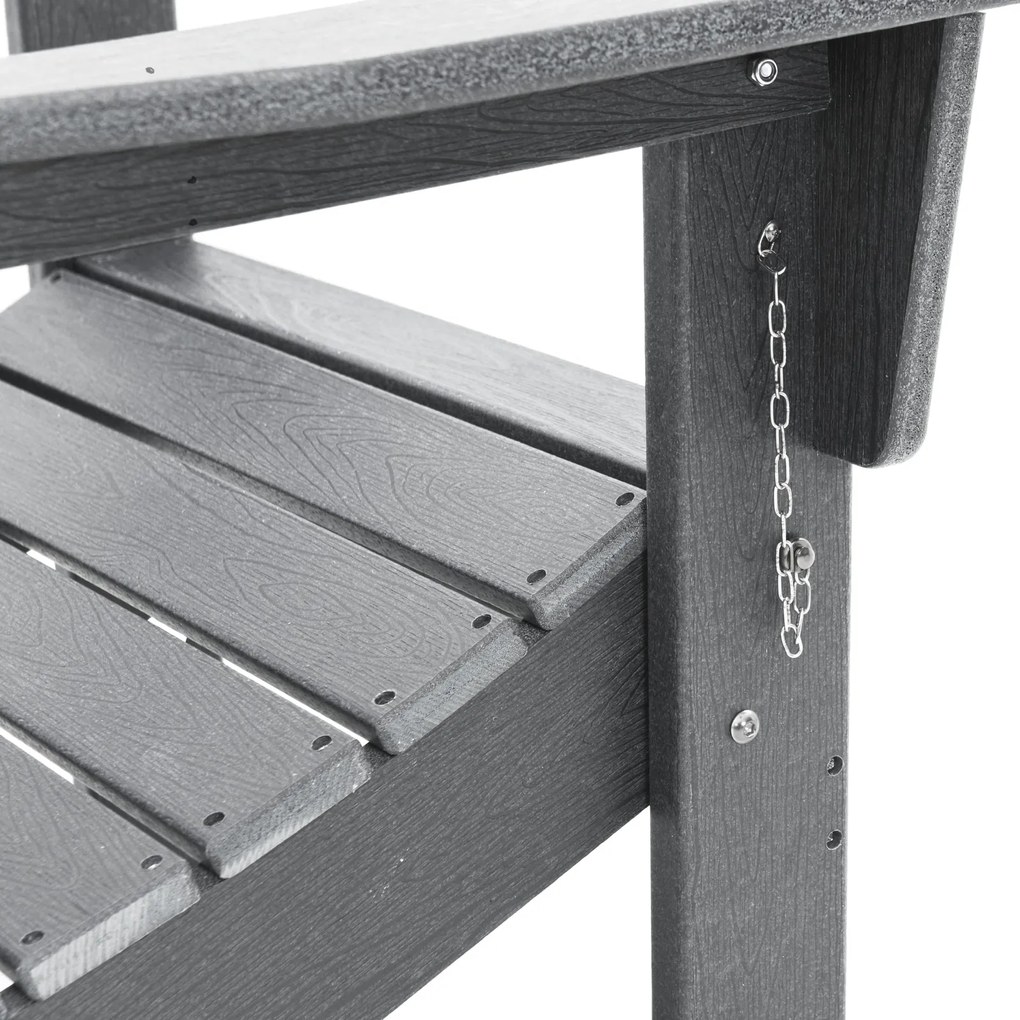 Cadeira Adirondack Dobrável Cinzento-claro 74,5x80,5x90 cm HDPE