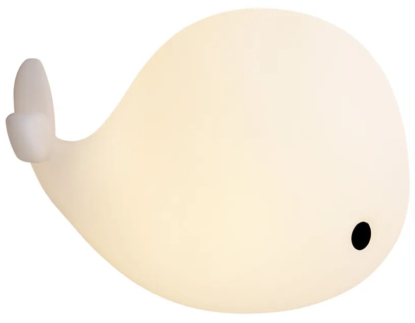 Candeeiro de mesa branco 30cm incl. LED regulável IP54 recarregável - Baby Whale Para crianças