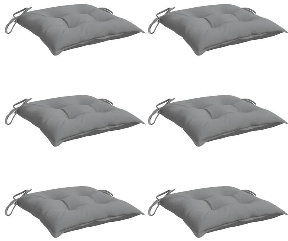 Almofadões de cadeira 6 pcs 50x50x7 cm tecido oxford cinzento