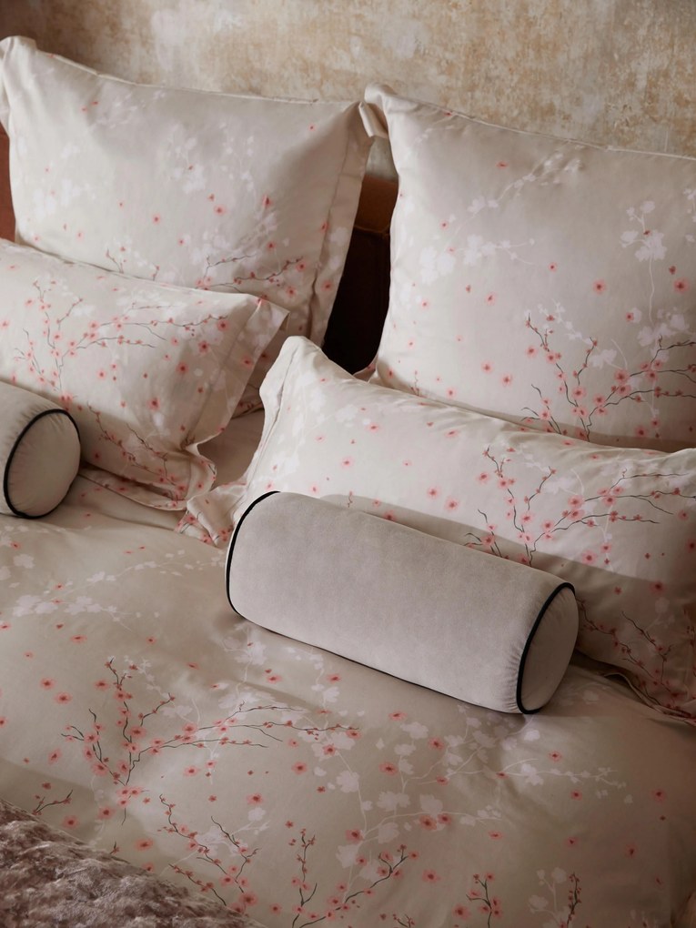 Almofada de rolo em veludo Monet