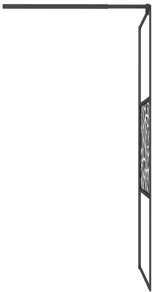 Divisória de chuveiro 80x195cm vidro ESG design de pedras preto