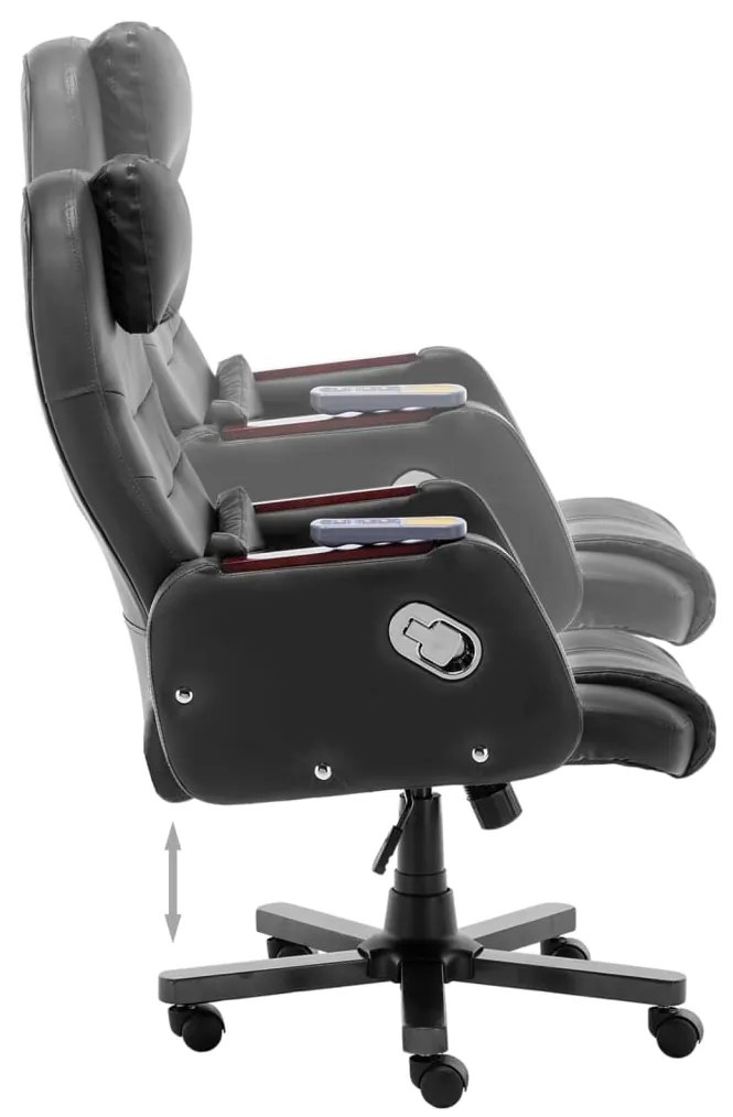 Cadeira de escritório c/ função massagem couro artificial preto