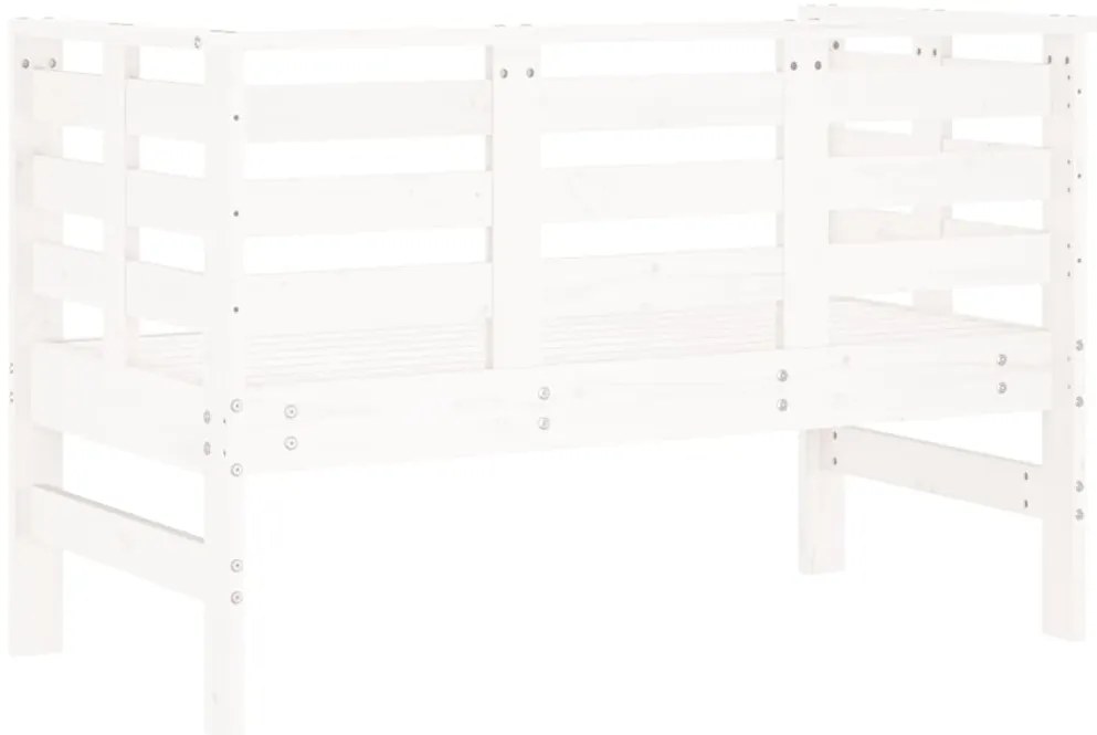 Banco de jardim 111,5x53x71 cm madeira de pinho maciça branco