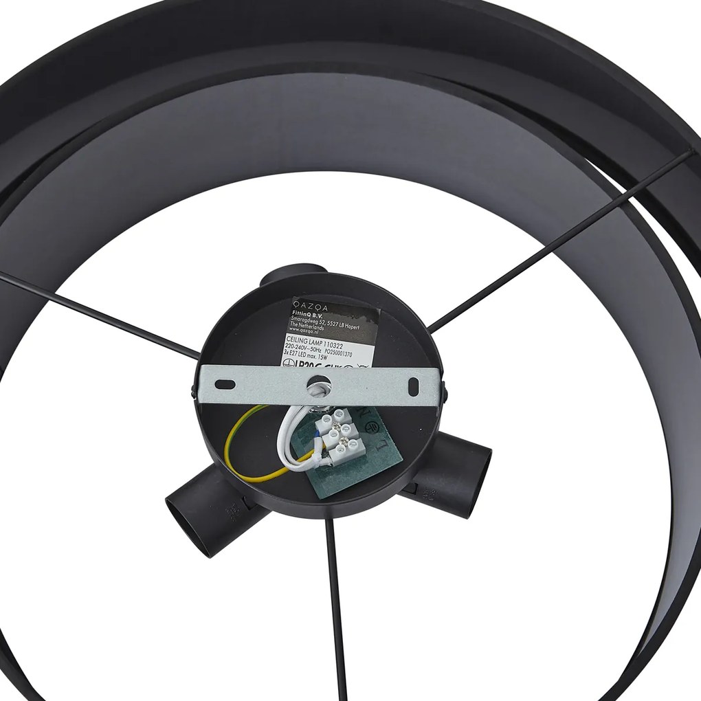 Plafon moderno preto 50cm 3-luzes - Steve