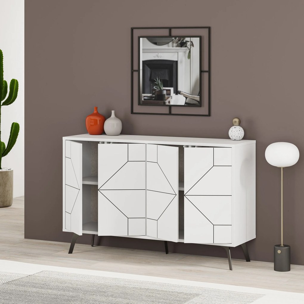 Secretária de Estudo e Estante Lima – Branco/Amarelo – Secretária: 120