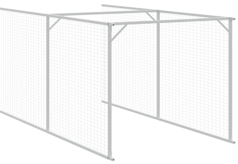 Casota para cães com telhado aço galvanizado cinzento-claro