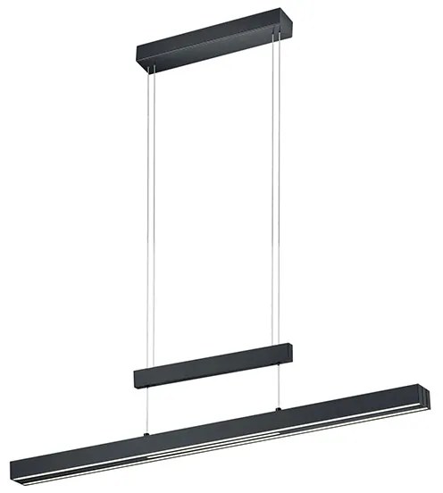 Candeeiro suspenso preto regulável-3-estados-táctil 3-luzes LED - SOFIE Moderno