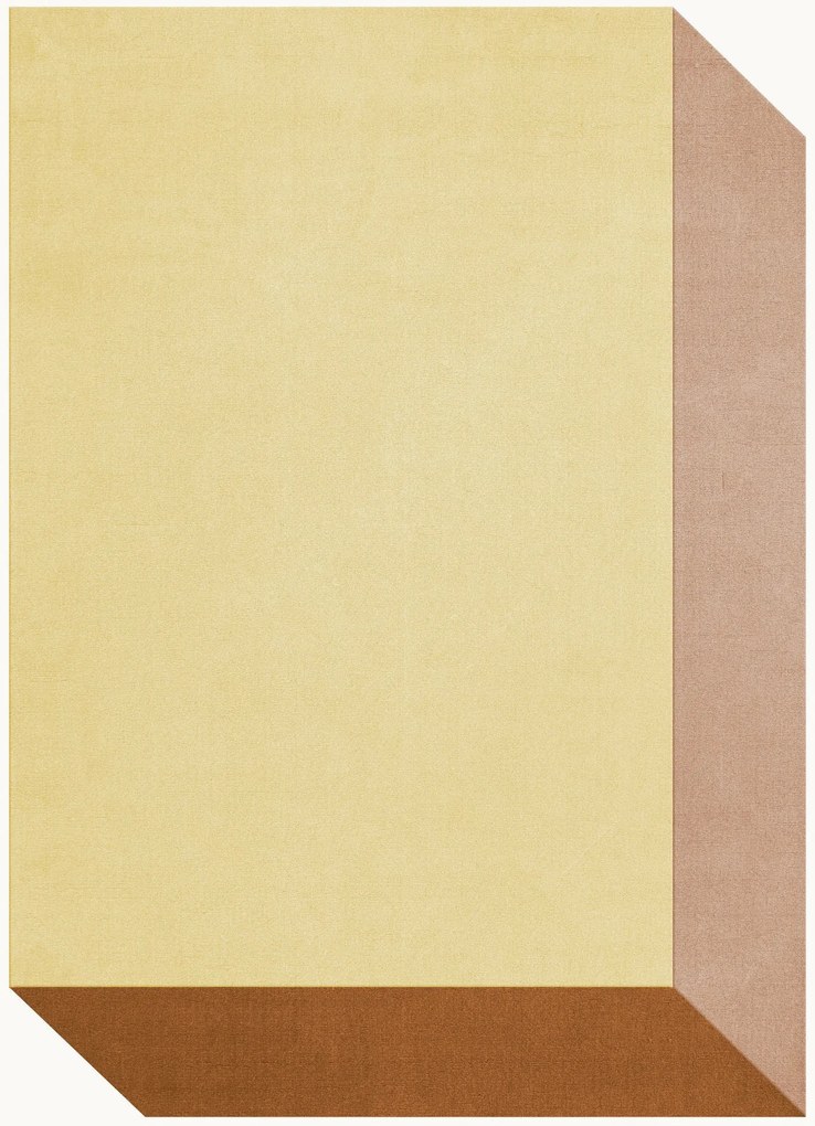 Tapete de pelo curto de lã artesanal Tekla Box