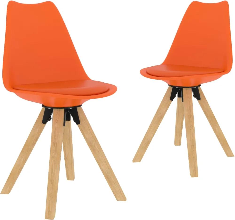 Cadeiras de jantar 2 pcs cor de laranja