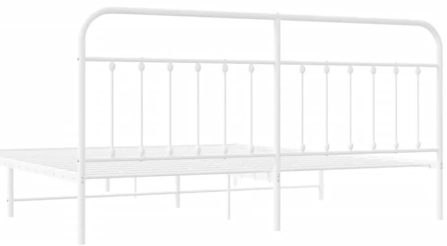 Estrutura de cama com cabeceira 200x200 cm metal branco