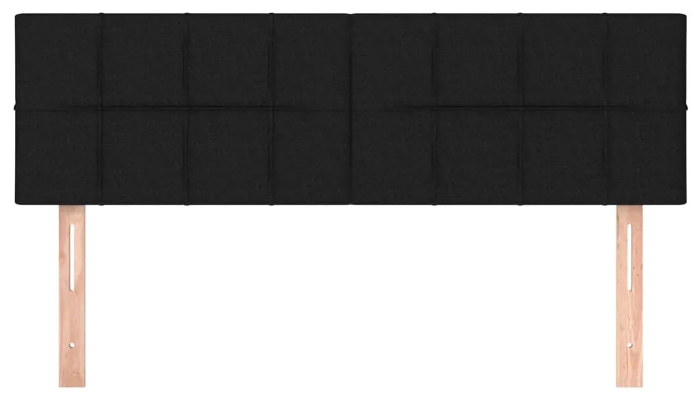 Cabeceira de cama 2 pcs tecido 72x5x78/88 cm preto