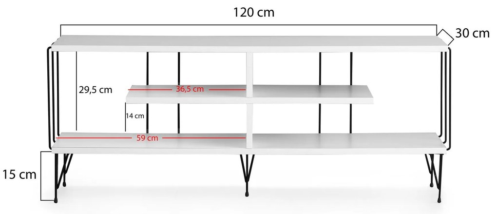 Móvel TV Eze – Branco – 120 cm x 44,5 cm x 30 cm