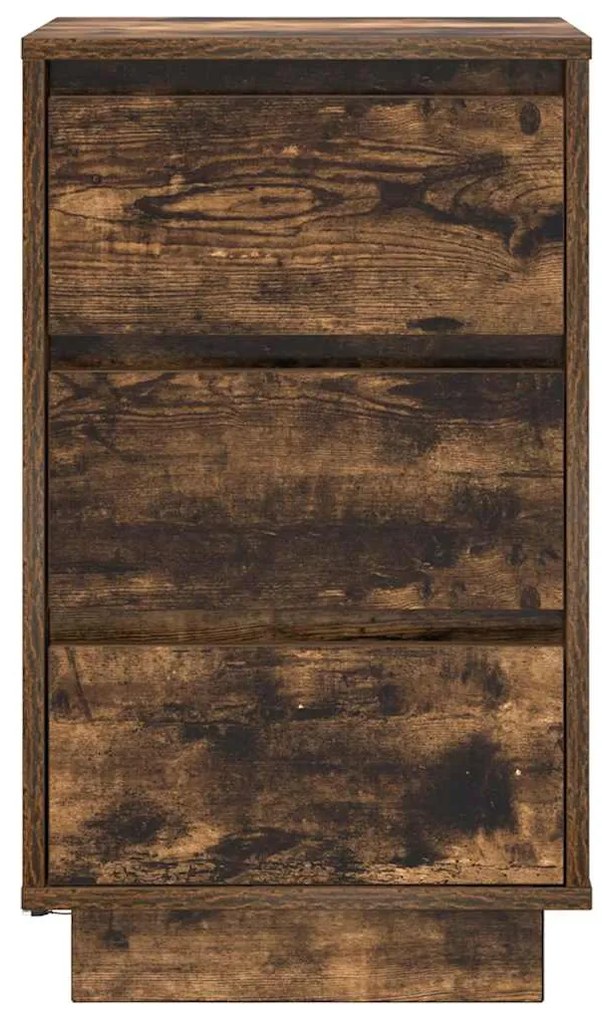 Mesa de cabeceira c/ luzes LED 38x34x65 cm carvalho fumado