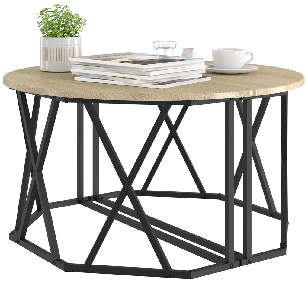 Mesa de Café vidaXL Carvalho Sonoma 80x80x42 cm Madeira de engenharia