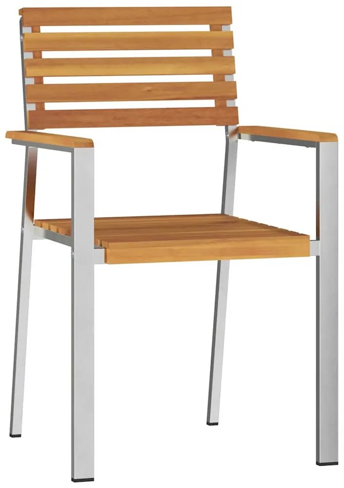 Cadeiras de Jardim Empilháveis vidaXL 8 pcs 54.5x56x89 cm Madeira Acác