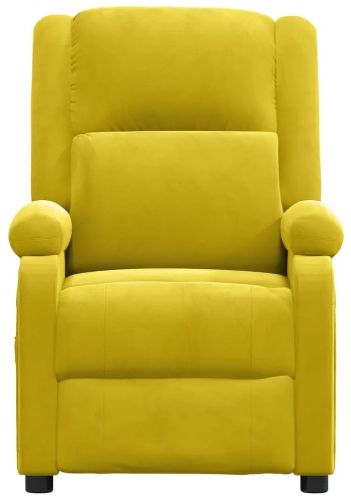 Poltrona de massagens elétrica veludo amarelo