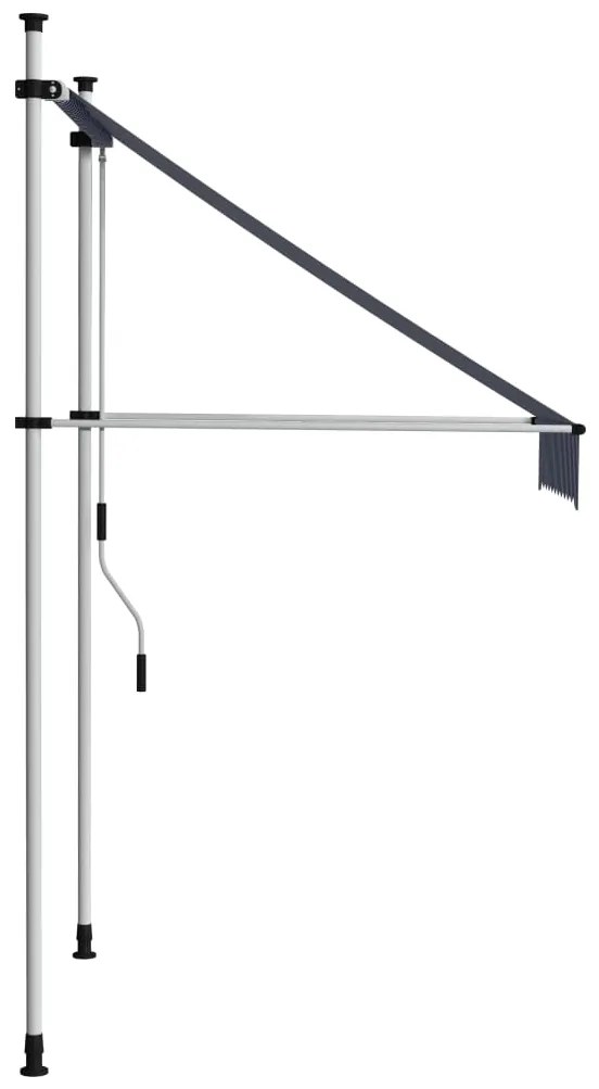Toldo retrátil manual 100 cm riscas azuis e brancas