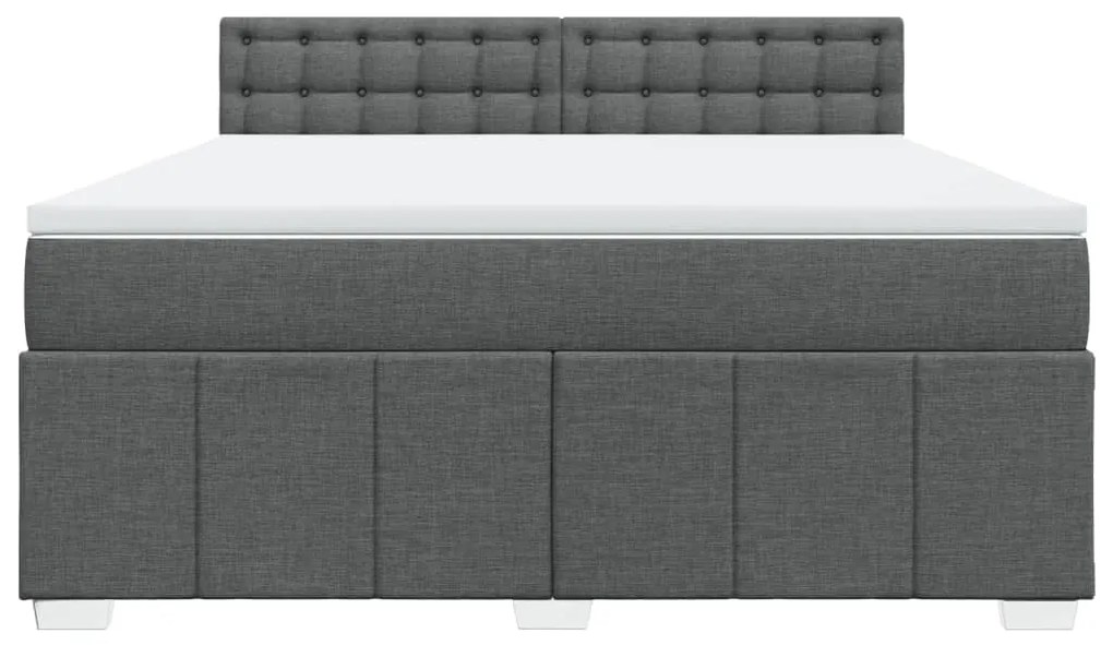 Cama com molas/colchão 180x200 cm tecido cinzento-escuro
