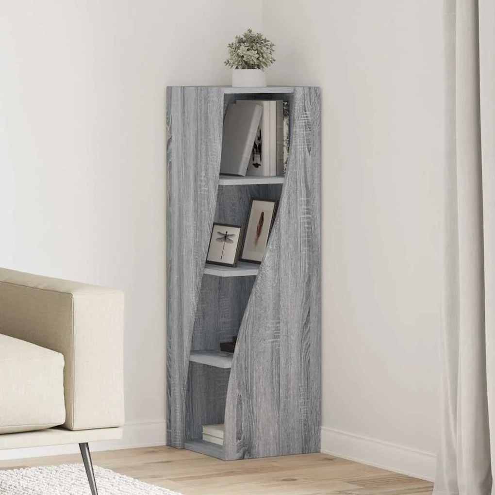 vidaXL Armário de canto Cinza Sonoma 32x32x102cm Madeira processada