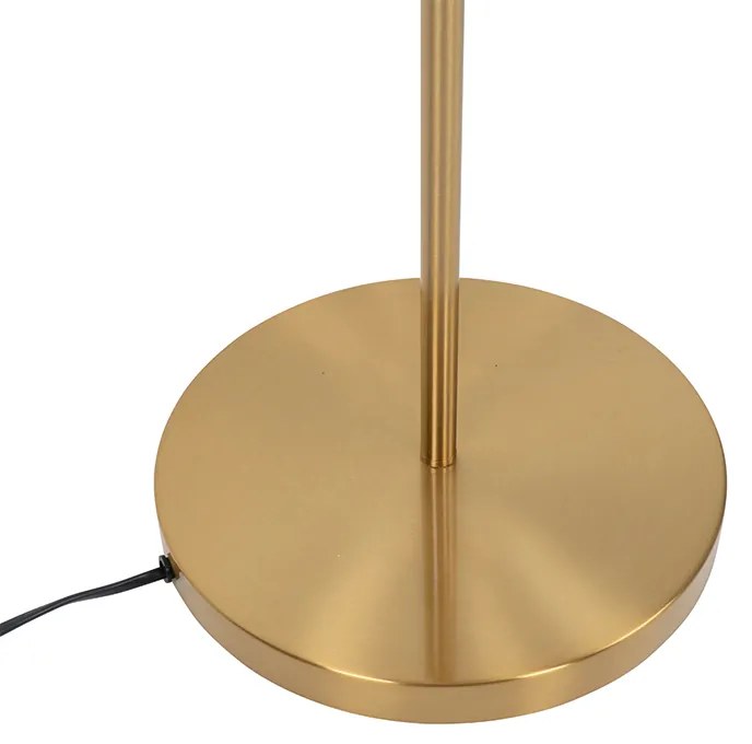Candeeiro de pé Art Déco em latão com vidro verde - Pallon Art Deco