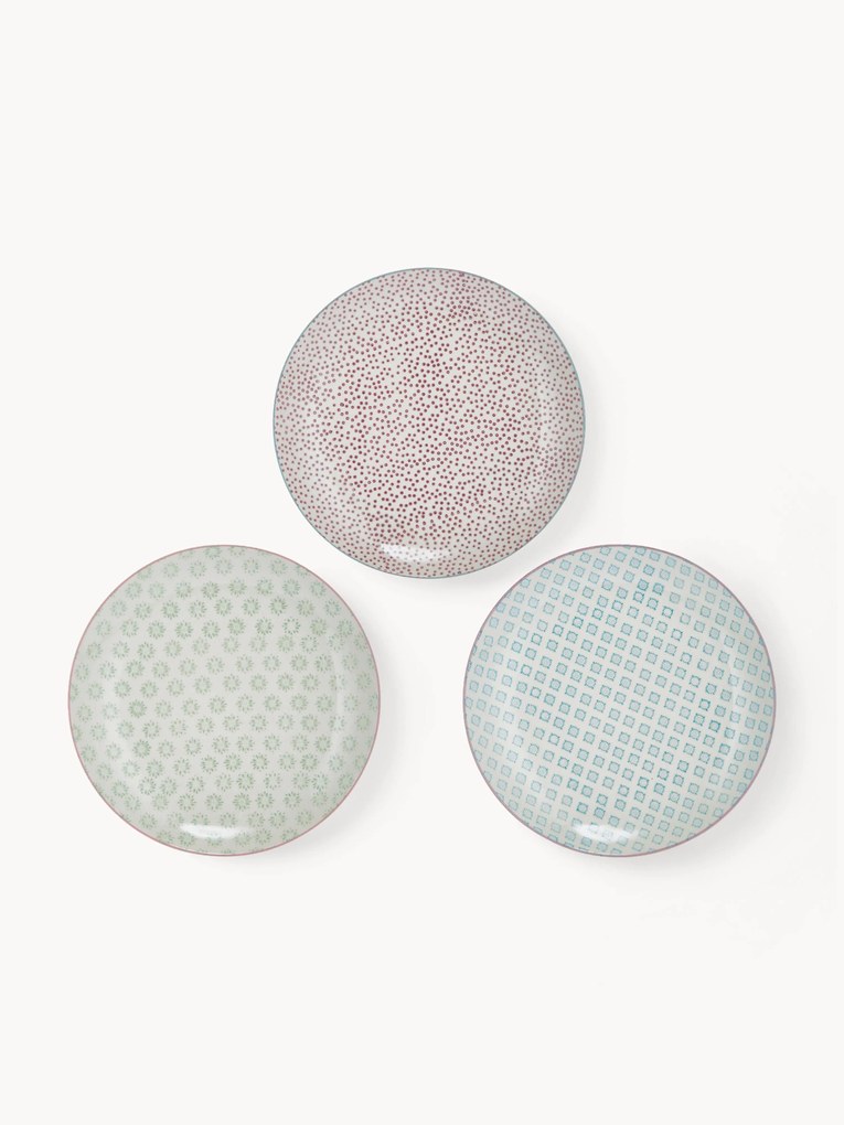 Prato de jantar pintado à mão Patrizia, conjunto de 3