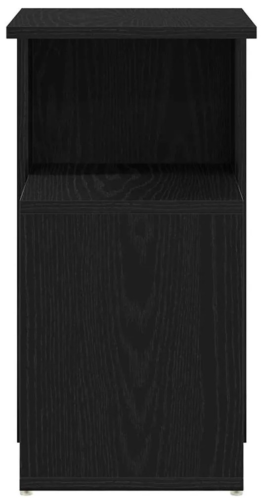 Mesa de Apoio vidaXL Preta de Carvalho 36x30x56 cm em Madeira Revestid