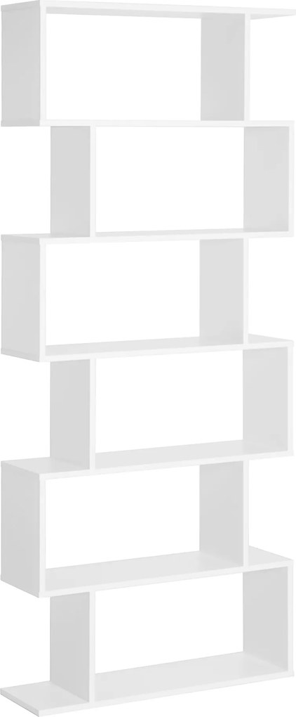 HOMCOM Estante 6 Prateleiras Design Moderno Suporte Parede Sala Jantar Estar 80x23x192cm Madeira Resistente | Aosom Portugal
