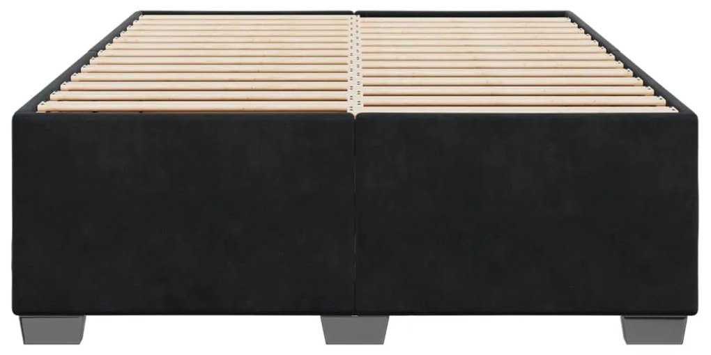 Estrutura de cama sem colchão 160x200 cm veludo preto